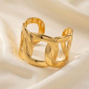 Gold-Plated Sculpted Cuff Bracelet