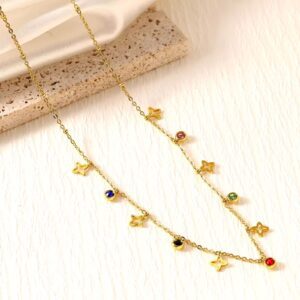 Gold-Plated Butterfly Charm Necklace