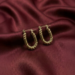 Twisted Oval Hoop Earrings