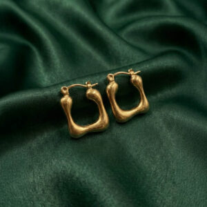 Molten Square Hoop Earrings